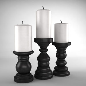 short-candlesticks-black-3d-model-3
