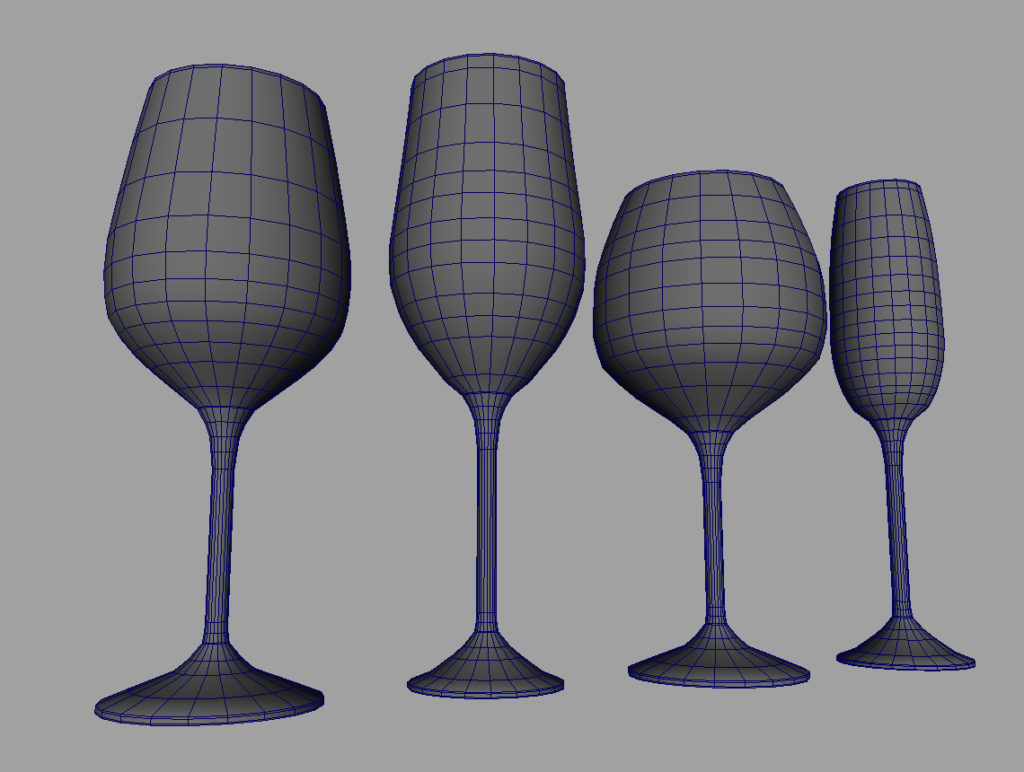 GLASSWARE---Square Cocktail Glasses 3D Model Collection