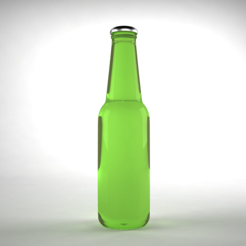 Glass Bottle Green 3D Model - 3D Models World