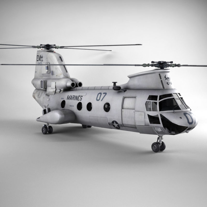 Boeing Vertol CH 46 Sea Knight 3D Model - 3D Models World