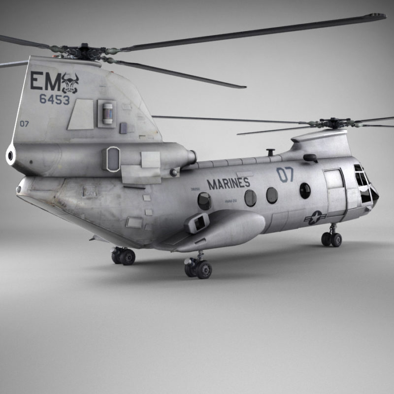 Boeing Vertol CH 46 Sea Knight 3D Model - 3D Models World