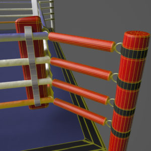 boxing-ring-PBR-3d-model-physically-based rendering-wireframe-3