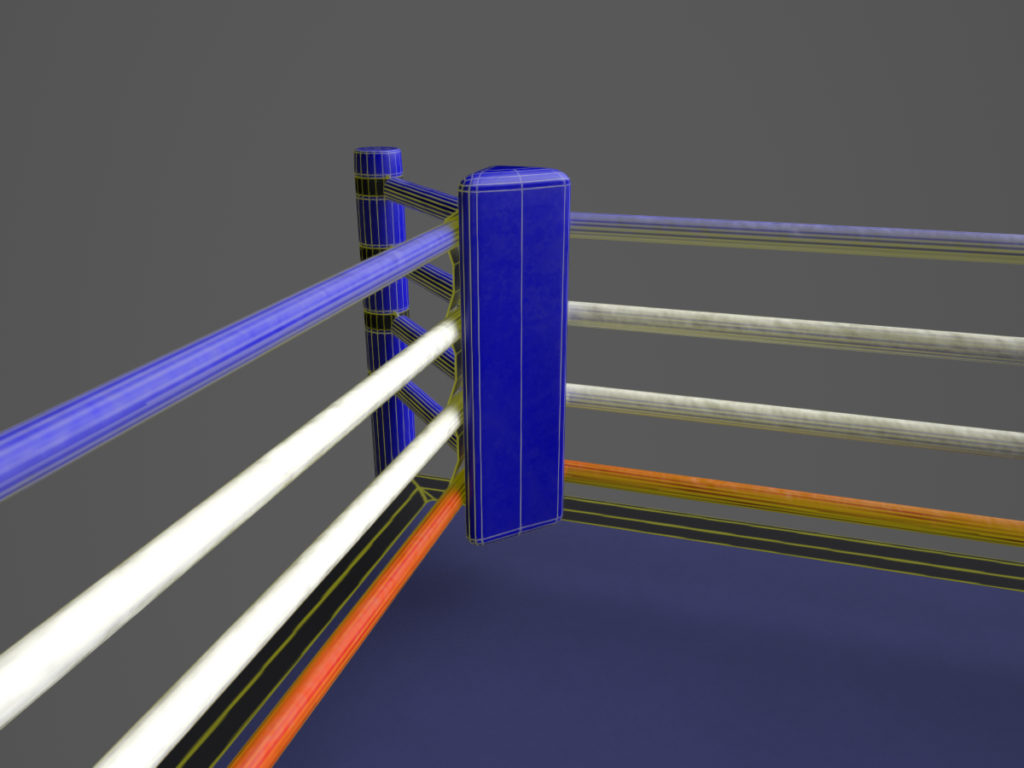 boxing-ring-PBR-3d-model-physically-based rendering-wireframe-4