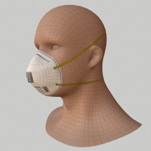 n95-respirator-face-mask-pbr-3d model-wireframe-2a
