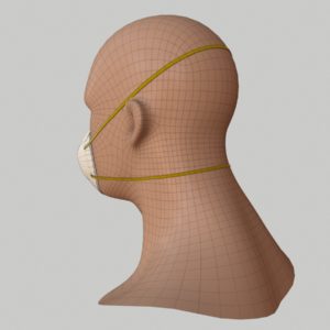 n95-respirator-face-mask-pbr-3d model-wireframe-3a