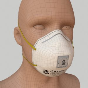 n95-respirator-face-mask-pbr-3d model-wireframe-4a