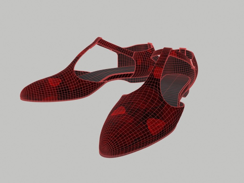 ankle-strap-flats-red-pbr-3d-model-physically-based-rendering-wireframe-1