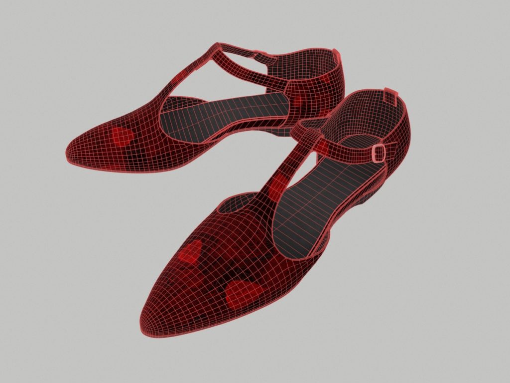 ankle-strap-flats-red-pbr-3d-model-physically-based-rendering-wireframe-2