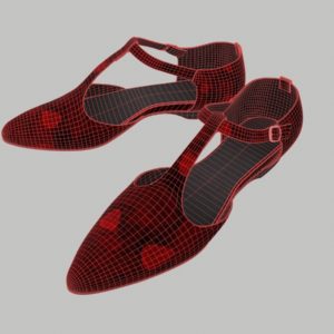 ankle-strap-flats-red-pbr-3d-model-physically-based-rendering-wireframe-2