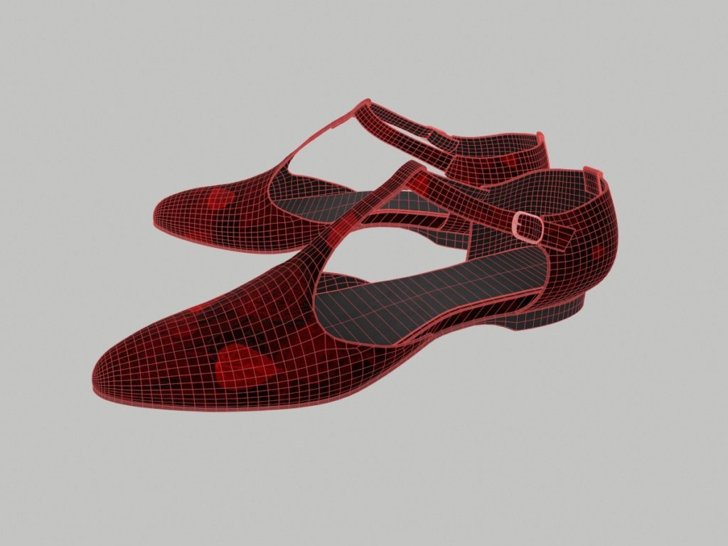 ankle-strap-flats-red-pbr-3d-model-physically-based-rendering-wireframe-3