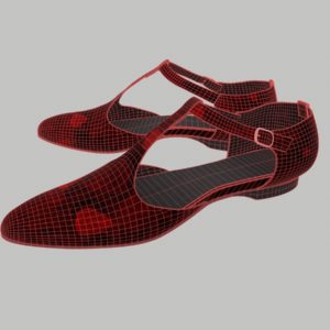 ankle-strap-flats-red-pbr-3d-model-physically-based-rendering-wireframe-3