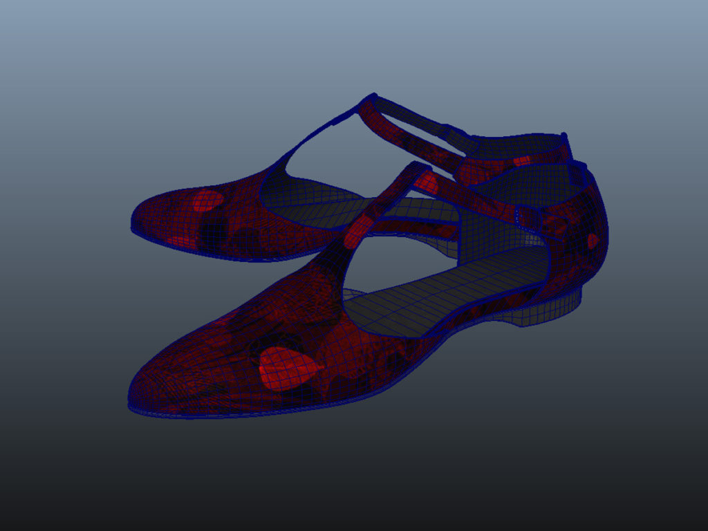 ankle-strap-flats-red-pbr-3d-model-physically-based-rendering-wireframe-9