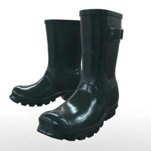 Mid Calf Rain Boots Green PBR 3D Model