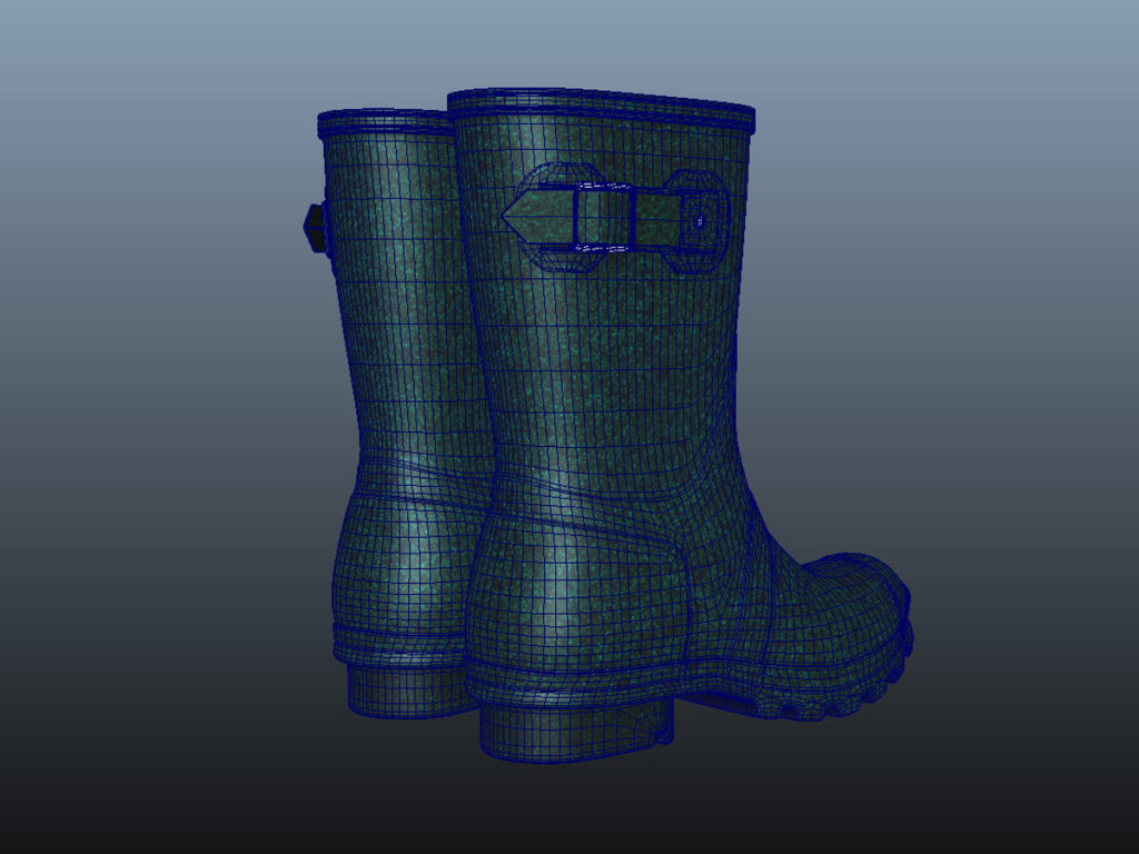 mid-calf-rain-boots-green-pbr-3d-model-physically-based-rendering-wireframe-10