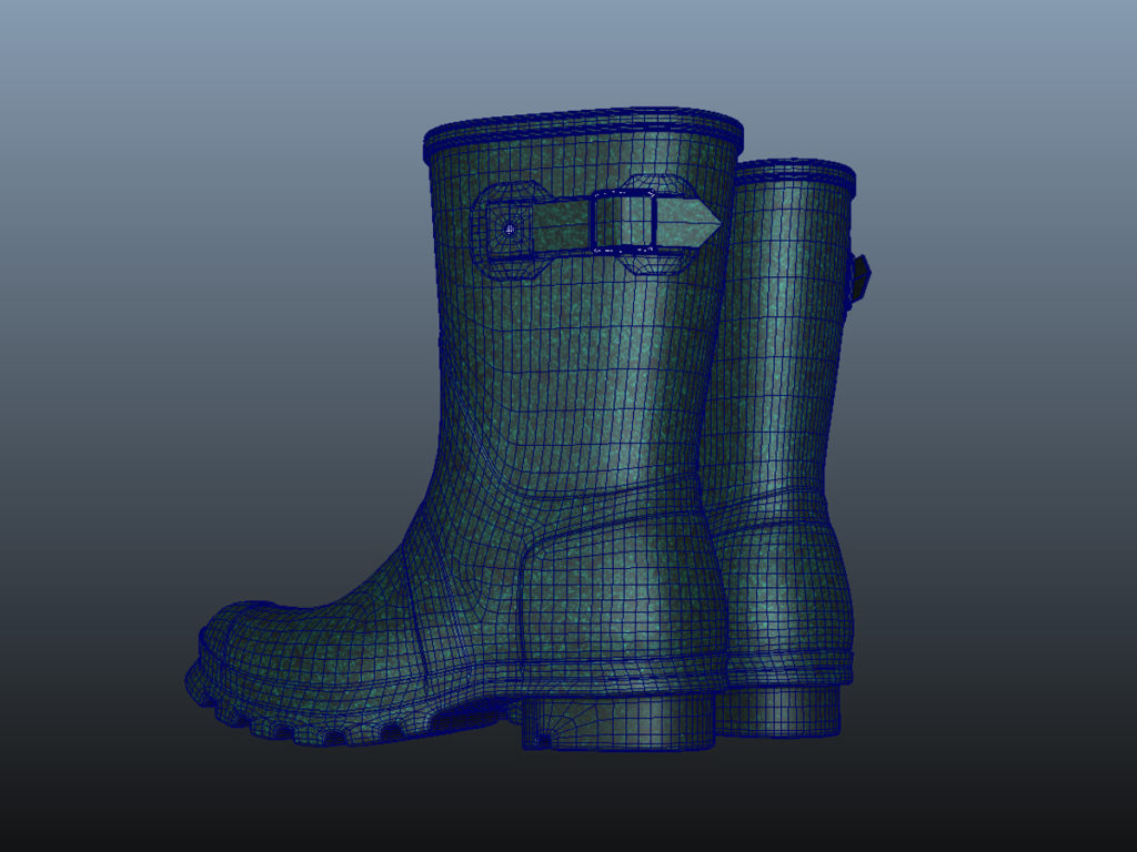 mid-calf-rain-boots-green-pbr-3d-model-physically-based-rendering-wireframe-12