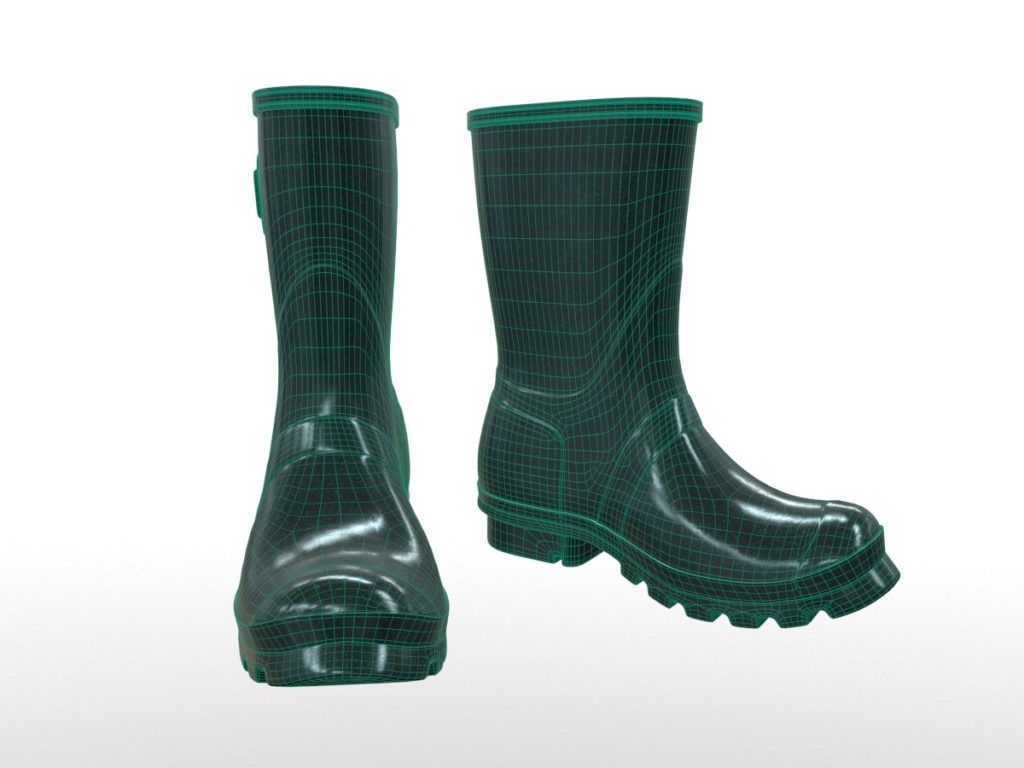 mid-calf-rain-boots-green-pbr-3d-model-physically-based-rendering-wireframe-2