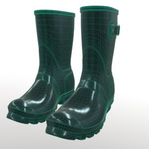 mid-calf-rain-boots-green-pbr-3d-model-physically-based-rendering-wireframe-3
