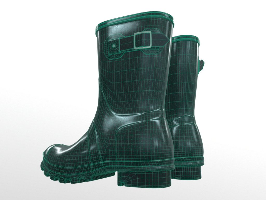 mid-calf-rain-boots-green-pbr-3d-model-physically-based-rendering-wireframe-6