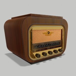 Retro Wooden Radio PBR 3D Model