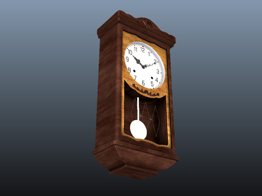 Antique Pendulum Wall Clock PBR 3D Model - 3D Models World