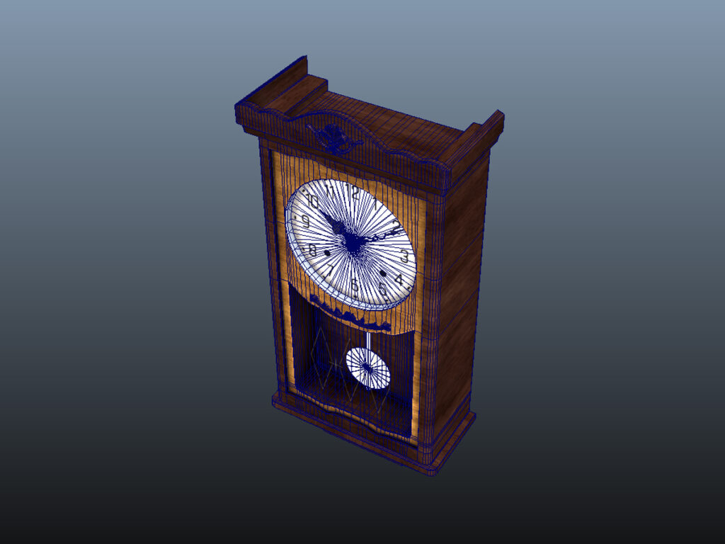 Antique Pendulum Wall Clock PBR 3D Model - 3D Models World