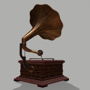retro-trumpet-horn_record-player-pbr-3d-model-physically-based-rendering-3