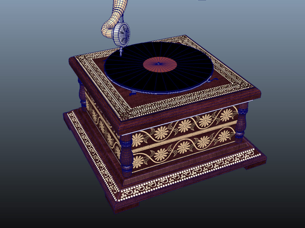 retro-trumpet-horn_record-player-pbr-3d-model-physically-based-rendering-wireframe-12