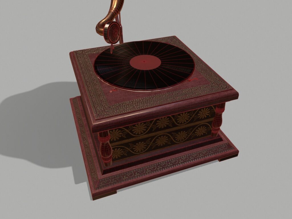 retro-trumpet-horn_record-player-pbr-3d-model-physically-based-rendering-wireframe-5