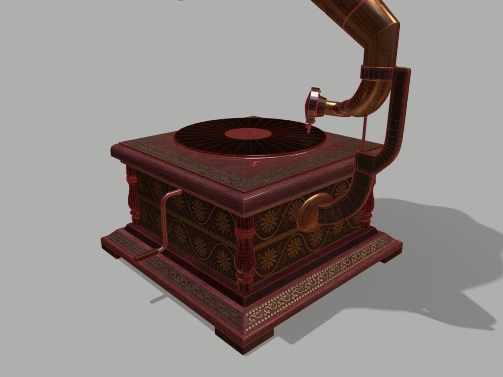 retro-trumpet-horn_record-player-pbr-3d-model-physically-based-rendering-wireframe-6