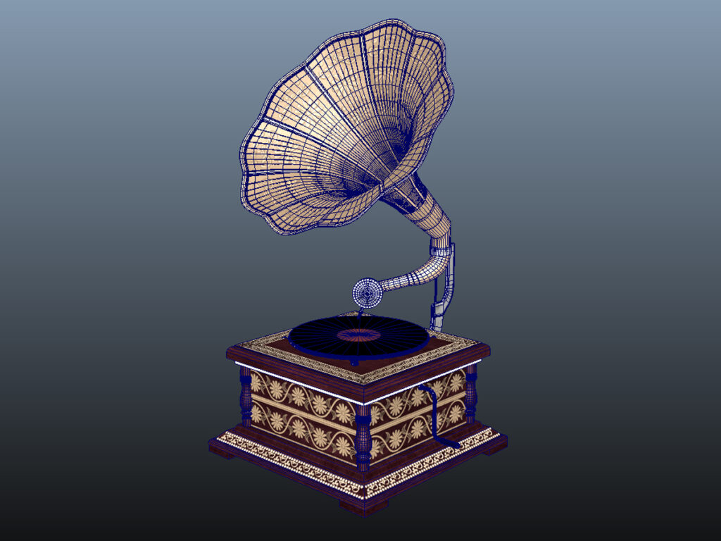 retro-trumpet-horn_record-player-pbr-3d-model-physically-based-rendering-wireframe-8