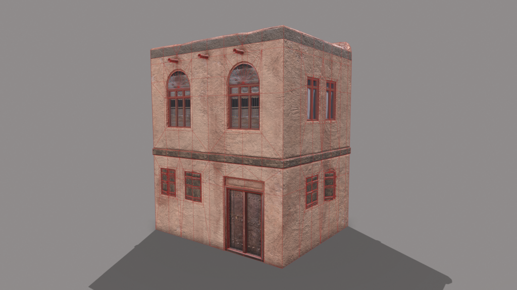 middle-eastern-old-clay-house-style2-pbr-3d-model-physically-based-rendering-wireframe-2