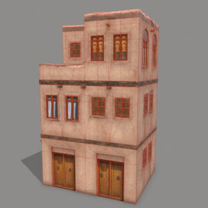 middle-eastern-old-clay-house-style3-pbr-3d-model-physically-based-rendering-wireframe-1