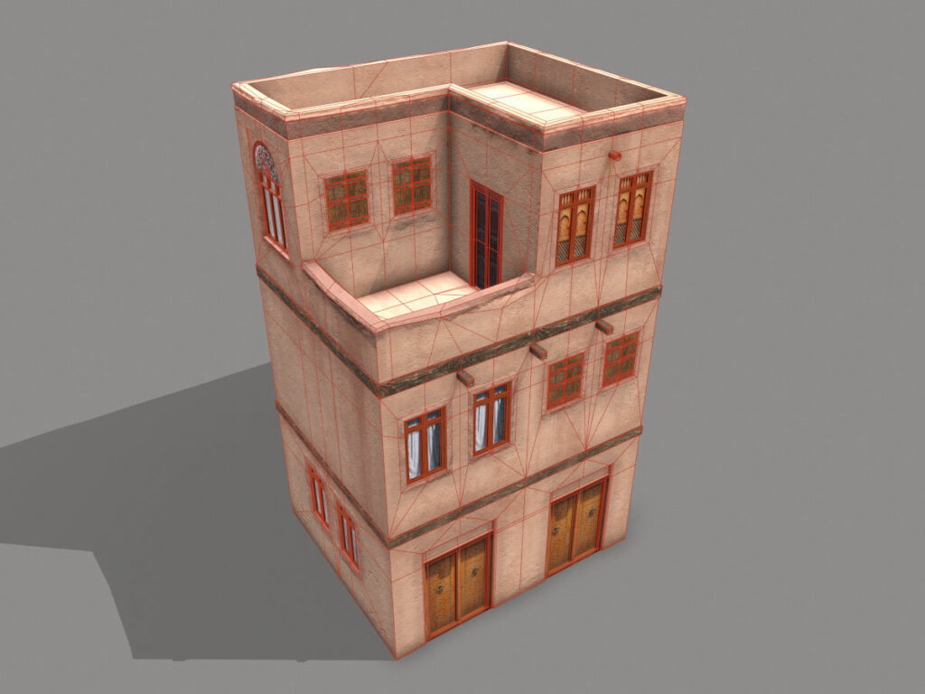 middle-eastern-old-clay-house-style3-pbr-3d-model-physically-based-rendering-wireframe-3