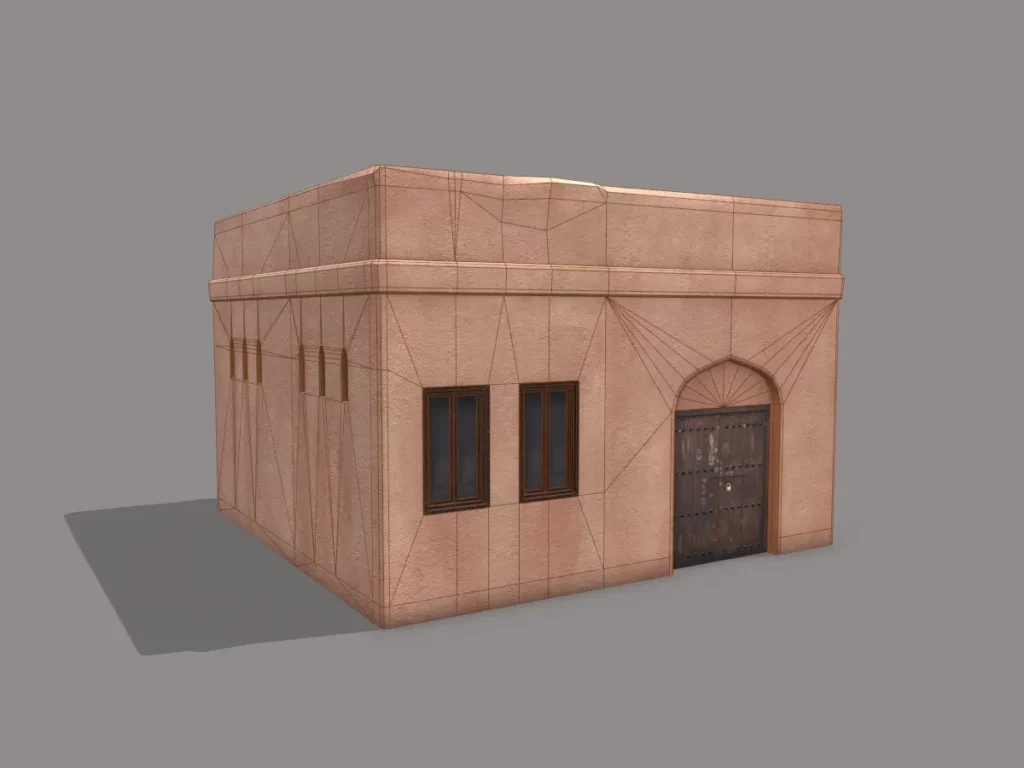 middle-eastern-old-clay-house-style5-pbr-3d-model-physically-based-rendering-wireframe-1