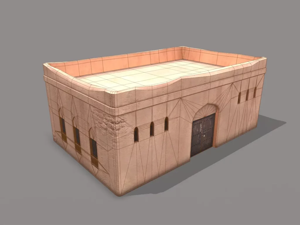 middle-eastern-old-clay-house-style7-pbr-3d-model-physically-based-rendering-wireframe-4
