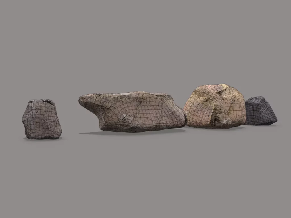 rock-pack-pbr-3d-model-physically-based-rendering-wireframe-2