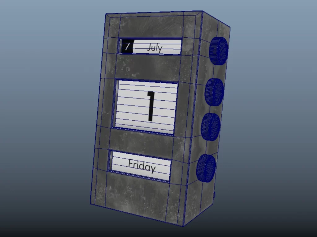 perpetual-desk-calendar-metal-pbr-3d-model-physically-based-rendering-wireframe-1