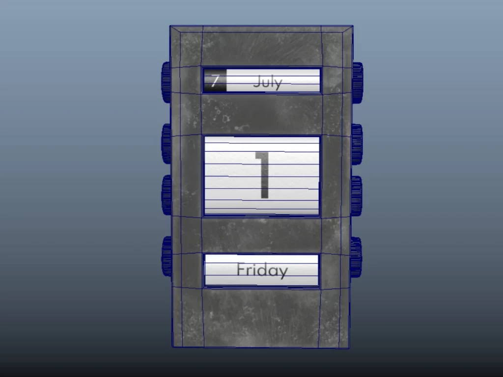 perpetual-desk-calendar-metal-pbr-3d-model-physically-based-rendering-wireframe-2